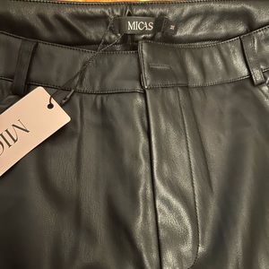 MICAS Black PU Leather Pants NWT